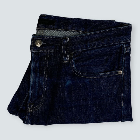 UNIQLO Slim Straight Mid Rise Kaihara Mill Selvedge Jeans Size 33x31 in EUC - Picture 12 of 14